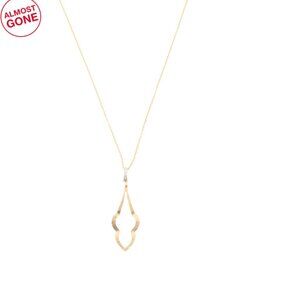 I. REISS Israel 14kt Gold Diamond Hammered Pendant Necklace